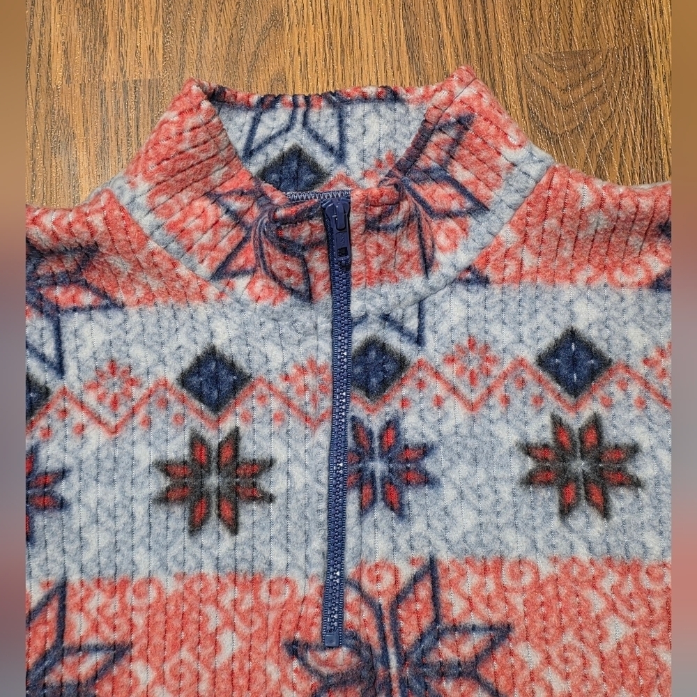 VTG 90s Higher State Fleece XL Made in Canada Nordic Snowflake Print Retro Ski - Picture 5 of 10